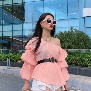 Baby pink fluffy top